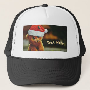 Casquette Joli chiot portant un bonnet de Noël avec son prop