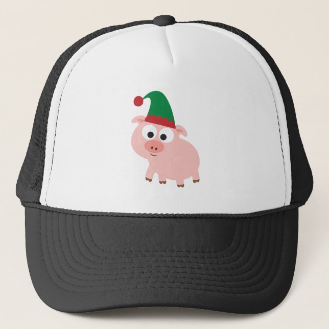 Casquette Joli cochon Elfe de Noël (Devant)