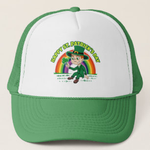 Casquette Joli dessin animé leprechaun avec shamrock et arc-