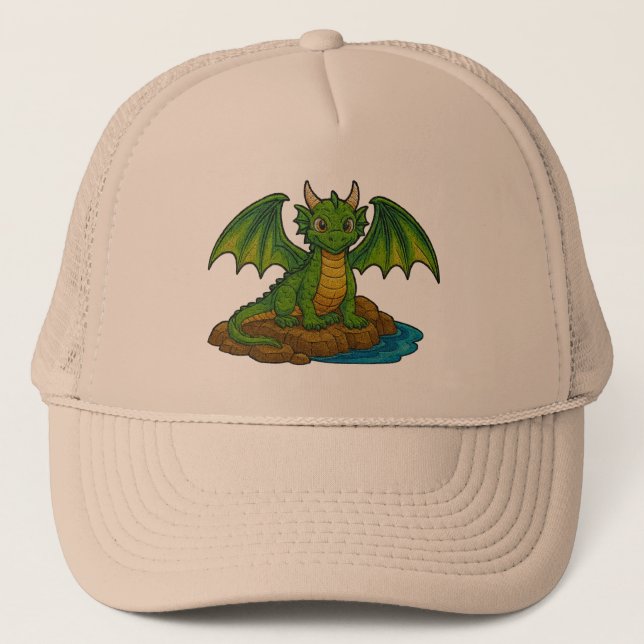 Casquette Joli dragon vert (Devant)