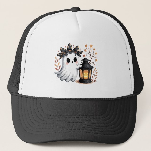 Casquette Joli Fantôme avec Lanterne Citrouille (Devant)