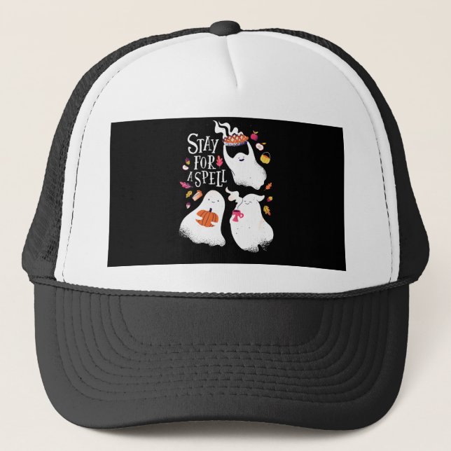 Casquette Joli Fantôme Drôle Design Halloween (Devant)