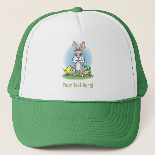 Casquette Joli lapin de Pâques et la poule (Devant)