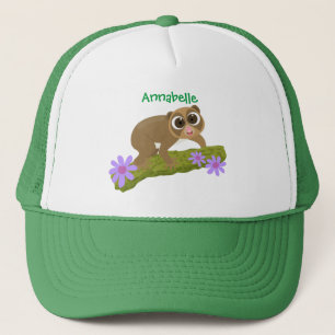 Casquette Joli lenteur loris sur dessin de branche