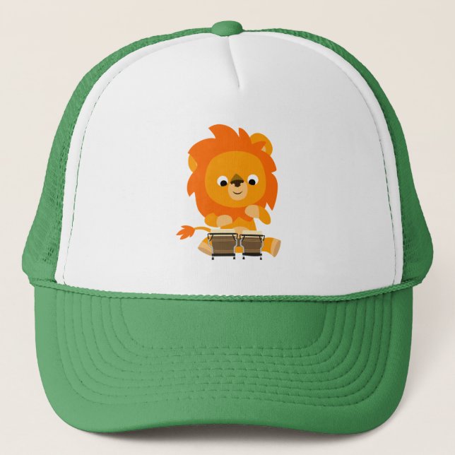 Casquette Joli Lion Cartoon Payant Bongos Trucker Chapeau (Devant)