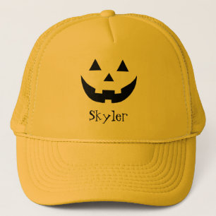 Casquette Joli noir Jack-o'-lantern nom personnalisé Hallowe