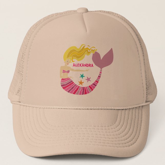 Casquette Joli Nom De Sirène Rose Sous La Mer (Devant)
