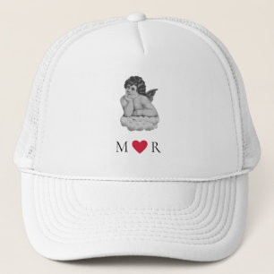 Casquette Joli partenaire Vintage Black White Cherub Angel
