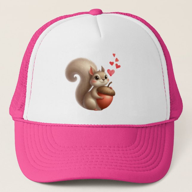 Casquette Joli petit écureuil Saint-Valentin (Devant)