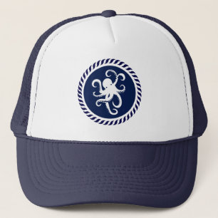 Casquette Joli poulpe bleu marine et blanc