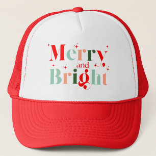 Casquette Joli Rouge Rose Vert Noël Joyeux et Lumineux