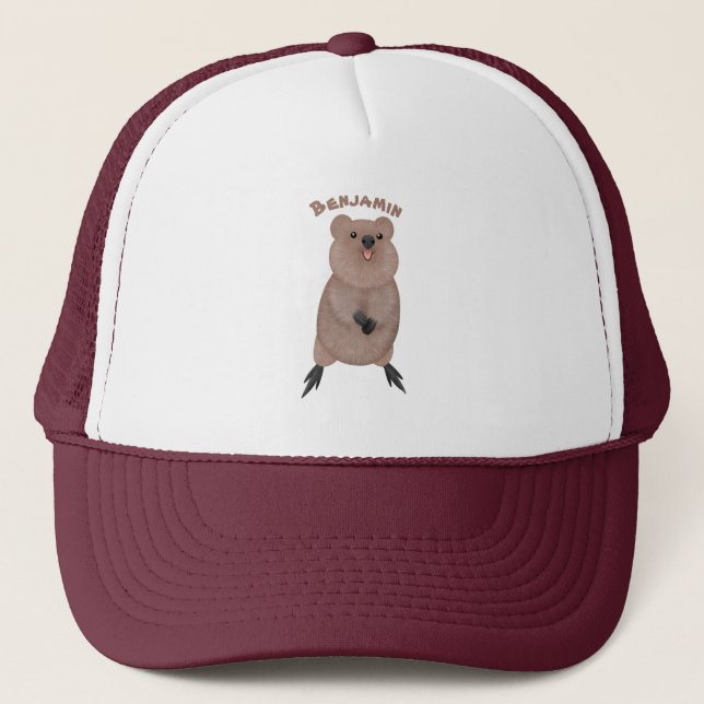 Casquette Joli sourire mignon dessin animé quokka (Devant)
