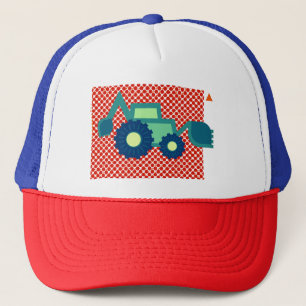 Casquette Jolie Backhoe verte Funny Excavateur Digger Garçon