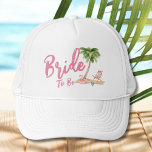 Casquette Jolie Beach Bachelorette Mariée À<br><div class="desc">Bachelorette Plage Simple Cute Weekend Bride Trucker Chapeau. Un thème de plage cool aquarelle aux tons rose et turquoise, qui donne l'ambiance d'une escapade sur la plage avec la mariée et ses seins. Des voyages en Floride, en Californie, ou même quelque chose de plus international comme le Mexique, Hawaï ou...</div>