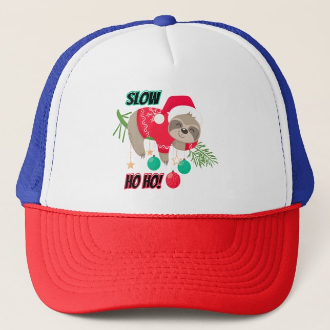 Casquette Jolie et drôle Père Noël Sloth Lent Ho Ho (Devant)