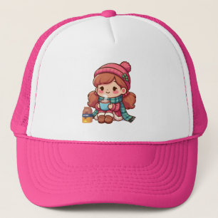 Casquette Jolie fille de Noël/hiver avec cacao