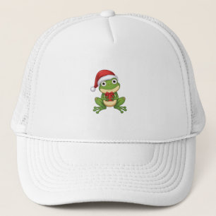 Casquette Jolie grenouille de Noël avec chapeau de Père Noël