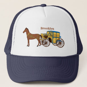 Casquette Jolie illustration de cheval et de calèche royale