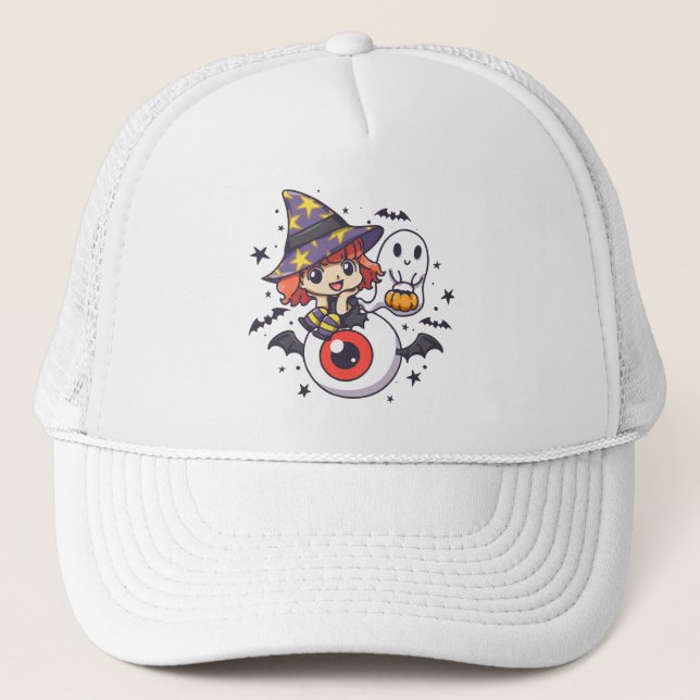 Casquette Jolie sorcière enfant pour Halloween (Devant)