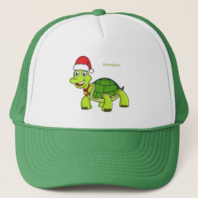 Casquette Jolie tortue en chapeau de Père Noël (Devant)