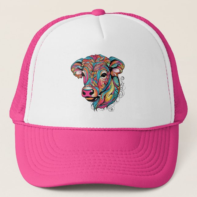 Casquette Jolie vache bébé colorée (Devant)