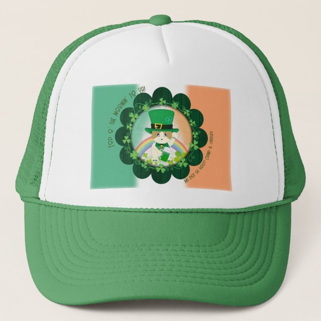 Casquette Jolly Ginger Tabby Irish Cheer Trucker Hat (Devant)