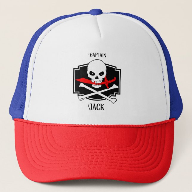 Casquette Jolly roger personnalisé (Cutlass) (Devant)