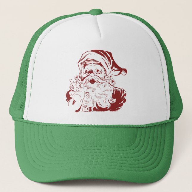 Casquette Jolly Santa Claus dans Red Fun Retro Joyeux Noël (Devant)