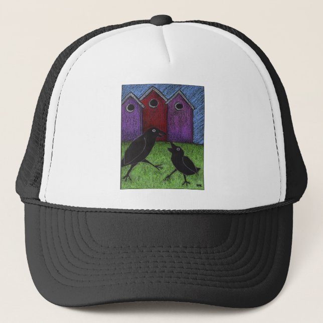 Casquette Jouer aux oiseaux noirs (Devant)