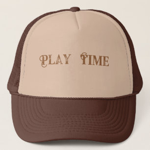 Casquette Jouer le nom du texte avec la couleur Tan et Brown
