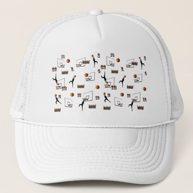 Casquette Jouer Motif de basket-ball, (Devant)