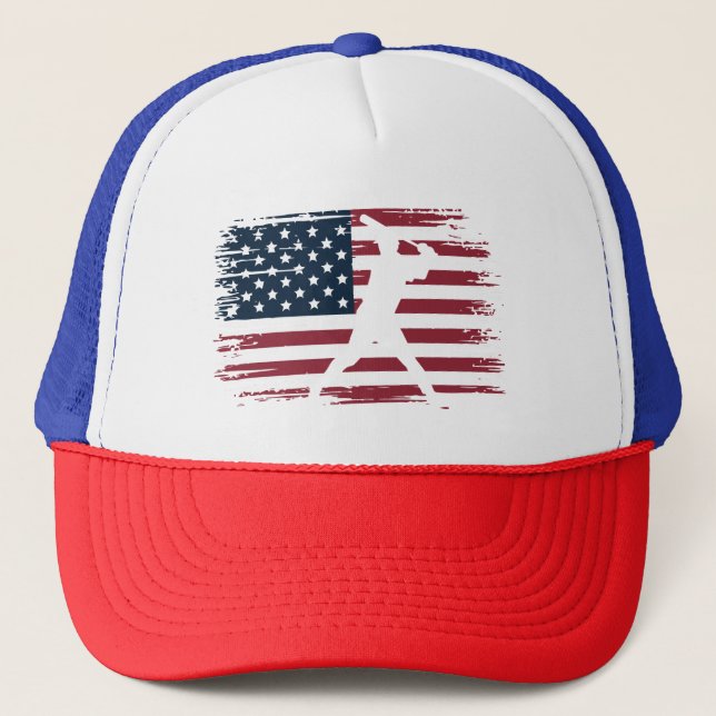 Casquette Joueur de baseball américain Drapeau USA Camo Patr (Devant)