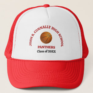 Casquette Joueur de basket-ball personnalisé au lycée rouge