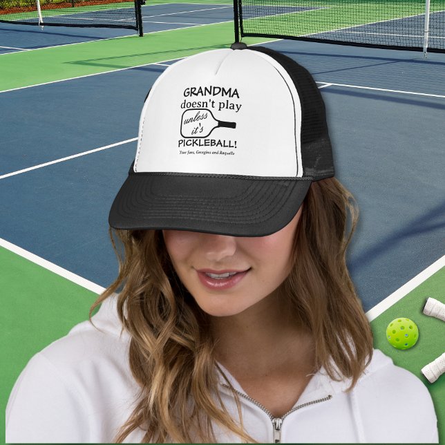 Casquette Joueur minimaliste Funny mignon Grandma Pickleball (Grandma Pickleball Funny Humor Black Typography Cap)