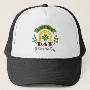 Casquette Jour de chance typographie et symboles de la Saint