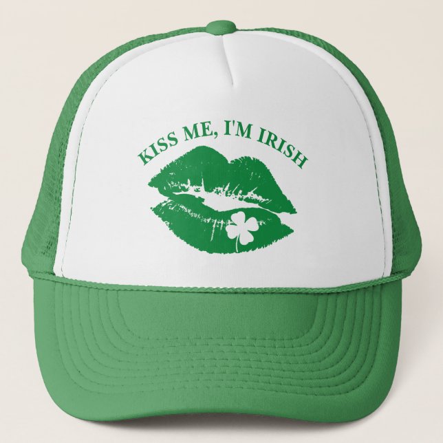 Casquette Jour de la Saint Patrick Kiss Me Je suis Irlandais (Devant)