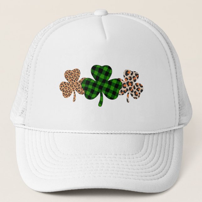 Casquette Jour de la Saint Patrick Lucky Irish Green Plaid S (Devant)