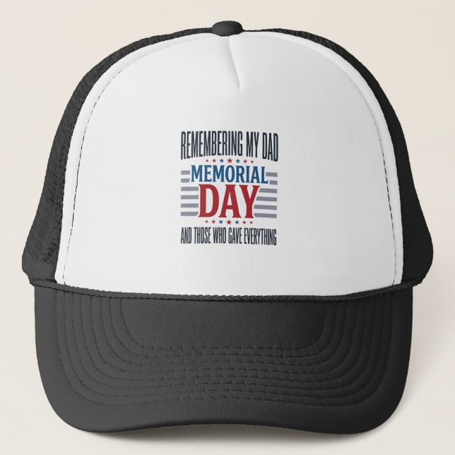 Casquette Jour du Souvenir Papa Tribut Patriotique (Devant)