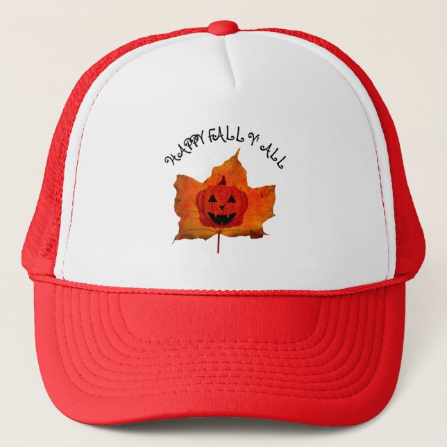 CASQUETTE JOYEUSE CHUTE À TOUS FEUILLES D'AUTOMNE CITROUILLE (Devant)