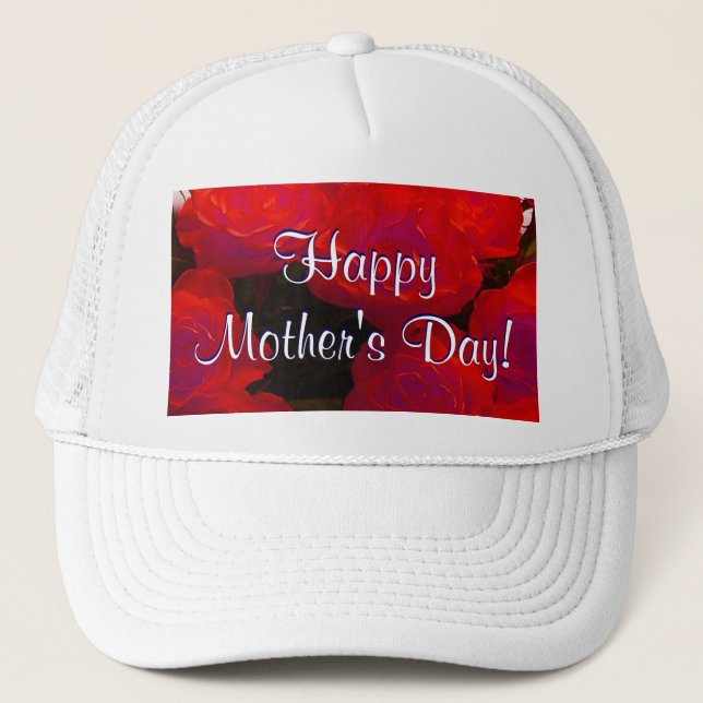 Casquette Joyeuse fête des mères Roses rouges (Devant)