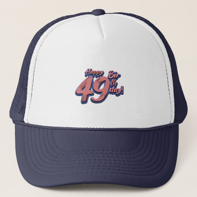 Casquette Joyeuse police de peinture du 49e anniversaire (Devant)