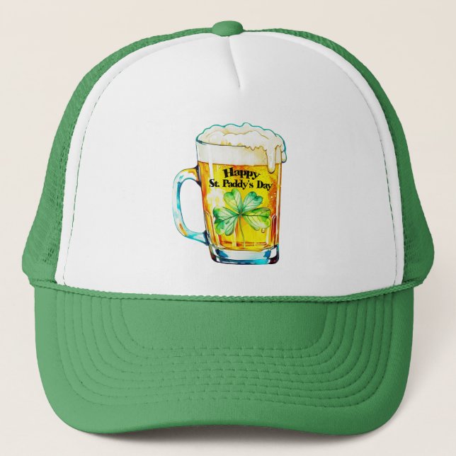 Casquette Joyeuse Saint-Patrick Bière Mug Trèfle Fierté Irla (Devant)
