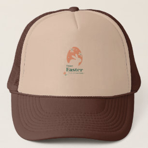 Casquette Joyeuses Pâques – Lapin & Œuf Décor Floral
