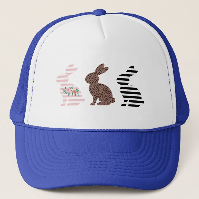 Casquette Joyeuses Pâques Léopard de Pâques Lapin Mignon  (Devant)
