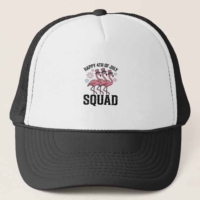 Casquette Joyeux 4 juillet Flamingo Squad Vector Design_1 (Devant)