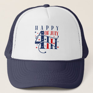 Casquette Joyeux 4 juillet rouge blanc et bleu