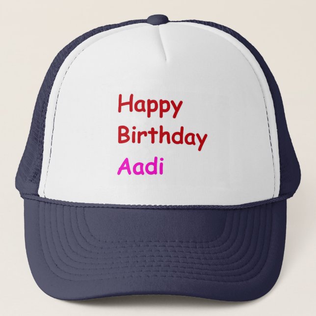 Casquette Joyeux anniversaire Aadi (Devant)