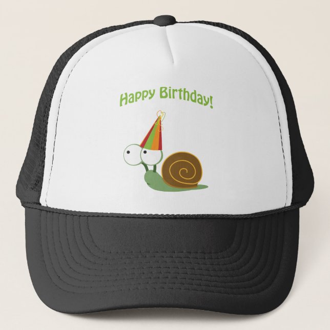 Casquette Joyeux anniversaire ! Escargot (Devant)