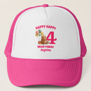 Casquette JOYEUX ANNIVERSAIRE Filles Ourson 4ème Anniversair