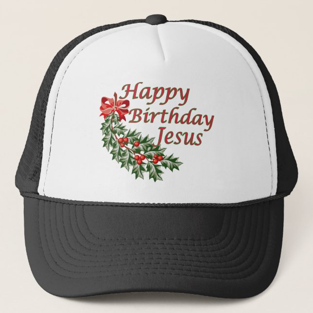 Casquette Joyeux anniversaire Jésus (Devant)